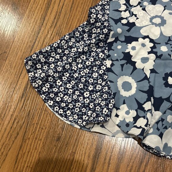 Michael Kors Collection Skirt Womens 6 Silk Floral Midi Navy Blue Semi Sheer - Picture 4 of 6